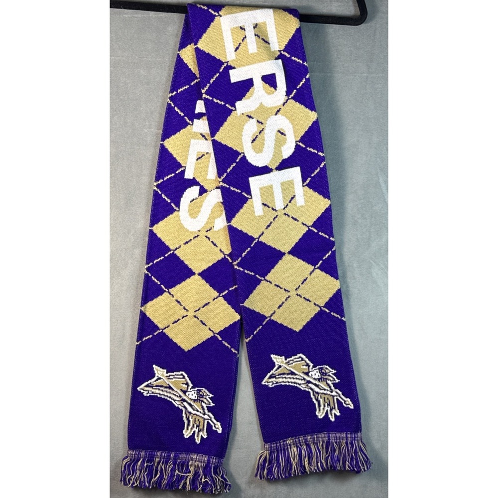 Ruffneck Unisex Converse University Valkyries Purple/Multi Scarf‎ Fringed